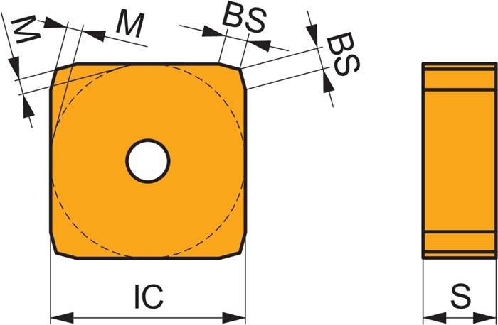 Fräswendeschneidplatte ISO SNHN 1204ENEN:8215 Tiefe 9mm PVD beschichtet PRAMET