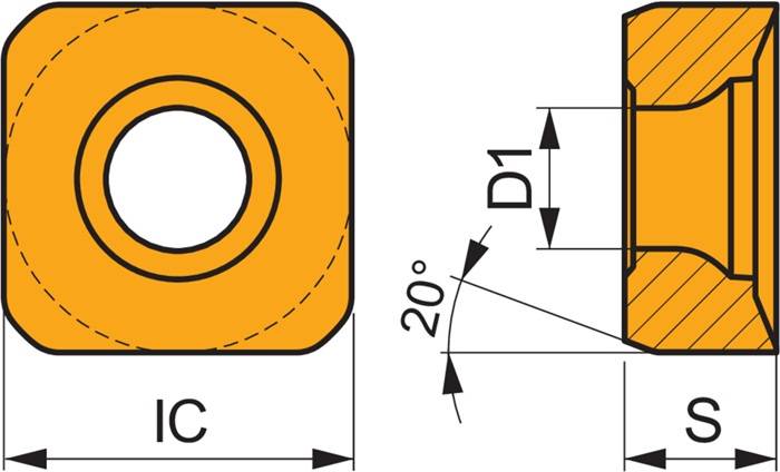 Fräswendeschneidplatte ISO SNMT 1205AZSR-R:8215 D. 5,2mm PVD beschichtet PRAMET