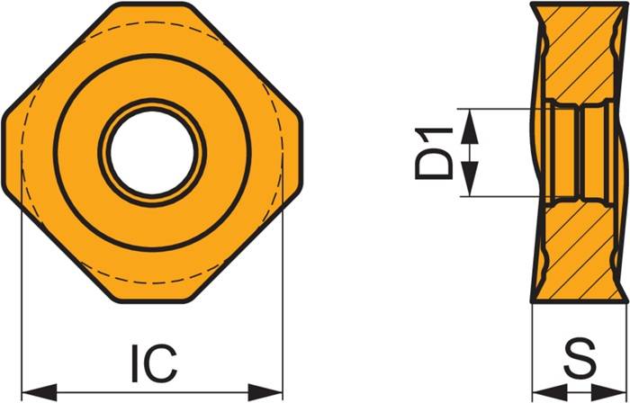 Fräswendeschneidplatte ISO SNMX 170508SR-M:8215 D. 5,7mm PVD beschichtet PRAMET