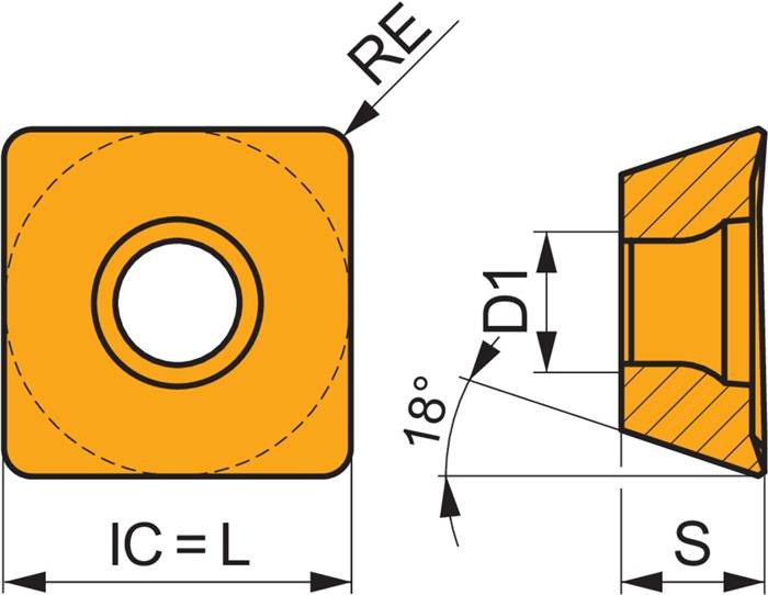 Fräswendeschneidplatte ISO SOMT 09T304-MI:8215 D. 3,5mm PVD beschichtet PRAMET