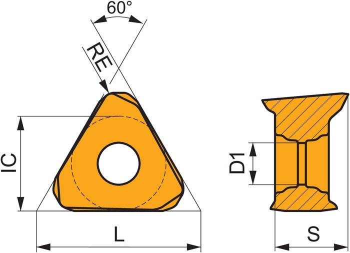 Fräswendeschneidplatte ISO TNGX 160608SR-M:8215 D.4,4mm PVD beschichtet PRAMET