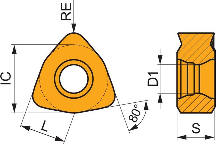 Fräswendeschneidplatte ISO WNHX 040305ER-WM:M4310 D.2,6mm PVD beschichtet PRAMET