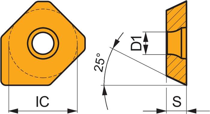 Fräswendeschneidplatte ISO XDET 13T3AFER:8215 Bohrungs-D. 4,4mm PRAMET