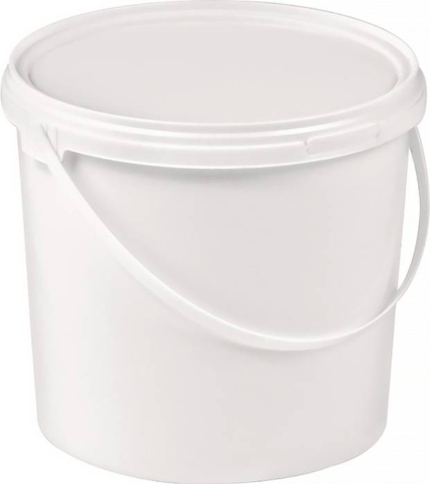 Eimer 5l PP weiß Bügelgr.u.Stülpdeckel D.225mm H.188mm