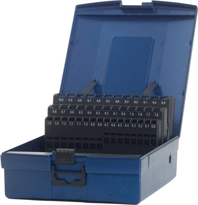 Leerkassette f.Spiralbohrer DIN 338 Abm.6-10mm steig.um 0,1mm 41-tlg.Ku.TECWERK