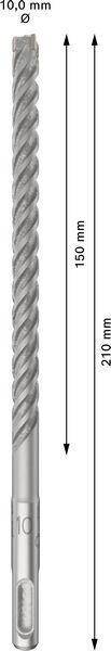 Hammerbohrer PRO SDS plus-5X D.10,0mm Arbeits-L.150mm L.210mm SDS plus 10 St.