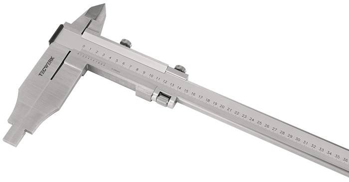 Werkstattmessschieber DIN 862 1000mm m.Spitzen Schnabel-L.150mm TECWERK