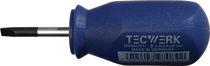 Schraubendreher Schneiden-B.6mm Klingen-L.25mm 1K-Griff Rundkl.TECWERK
