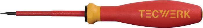 Schraubendreher Schneiden-B.2,5mm Klingen-L.75mm VDE isol.TECWERK