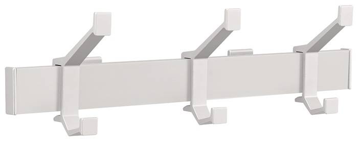 Wandgarderobe Alu.F1 ma silber 3 Hut-/Mantelhaken L.410mm