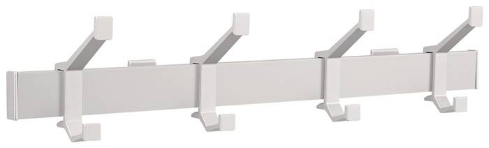 Wandgarderobe Alu.F1 ma silber 4 Hut-/Mantelhaken L.570mm
