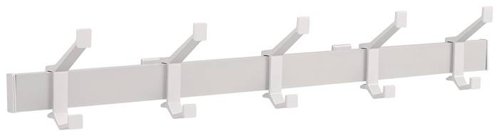Wandgarderobe Alu.F1 ma silber 5 Hut-/Mantelhaken L.730mm