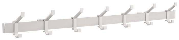 Wandgarderobe Alu.F1 ma silber 7 Hut-/Mantelhaken L.1050mm