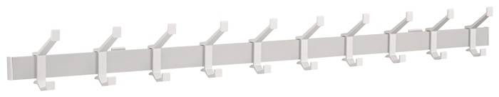 Wandgarderobe Alu.F1 ma silber 10 Hut-/Mantelhaken L.1250mm