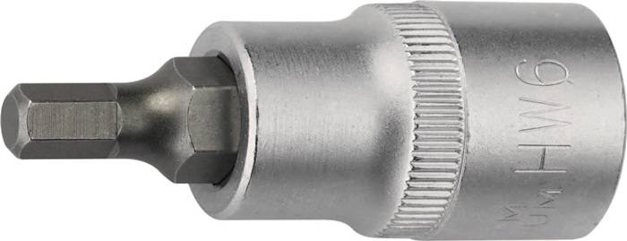 Steckschlüsseleinsatz 1/2 Zoll Innen-6-kant SW 6mm L.55mm TECWERK