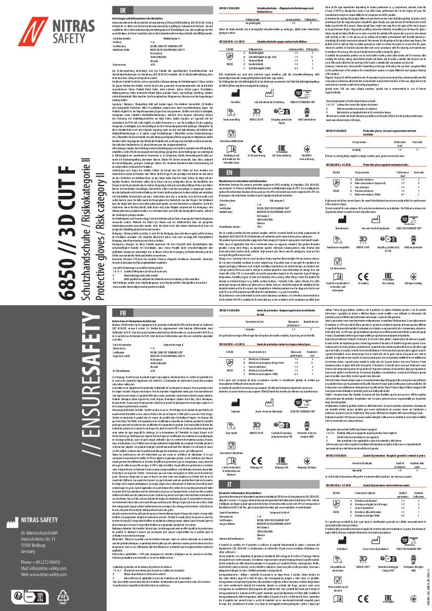 Schnittschutzhandschuhe 3D CUT F Gr.9 marineblau/schwarz EN ISO 21420,EN 388