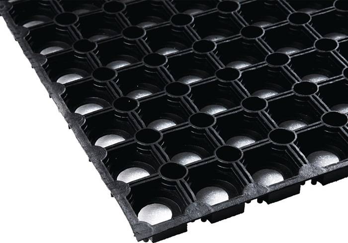 Gum.Ringmatte B.0,8m L.1,2m D.22mm schwarz NR/SBR o.Gewebeeinlage