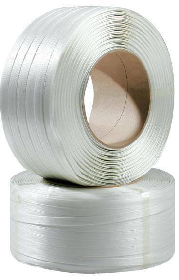Umreifungsband Breite 19mm L.600lfm 60 SCC Polyester weiß Reißfestigkeit 500kp