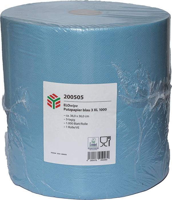 Putztuch ELOwipe XL L.ca.360 mxB.ca.360mm blau 3-lagig 1 Rl./VE ELOS