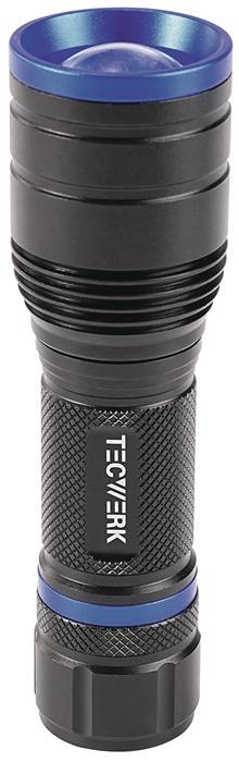 LED-Taschenlampe 150-500 lm 3xAAA 100/170m schwarz TECWERK