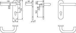 FS-Garnitur NW-445-1 VA 60 TS 42-78mm PZ rd DIN L/R TECWERK