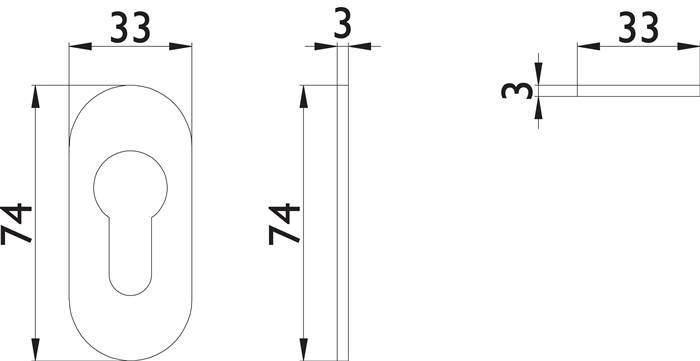 Kleberosette VA 60 Schildst.3mm PZ ov.TECWERK