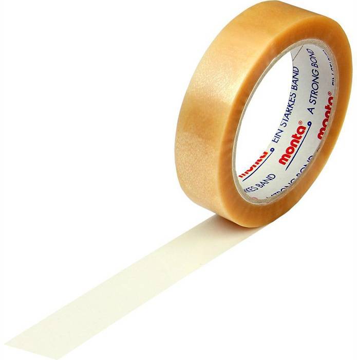 Klebeband monta 220 Breite 25mm Länge 66m S.54µ PVC transparent leise TRANSPAK