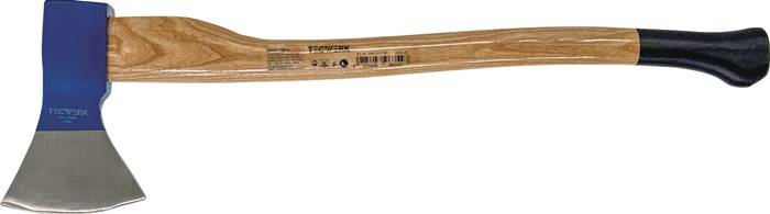 Holzaxt Rheinische Form 1400g stahlgeschmiedet Eschenkuhfuß TECWERK