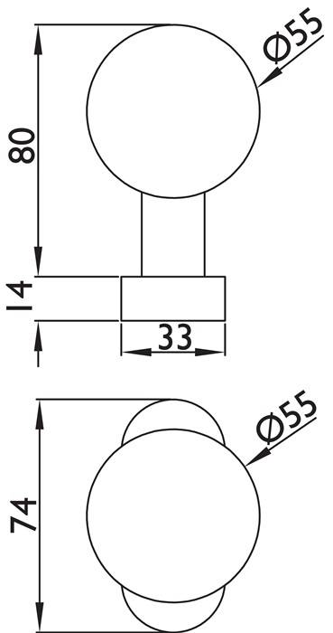 Rahmentürknopf 2085 Material VA 60 ger.fest TECWERK 2000267272