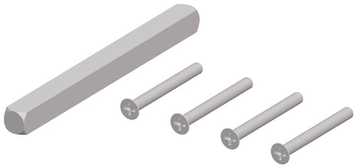 Bef-set.NW-400-41 3xM4 m.Gewindehülsen,2x Bohrschrauben 4-KT.8mm TECWERK