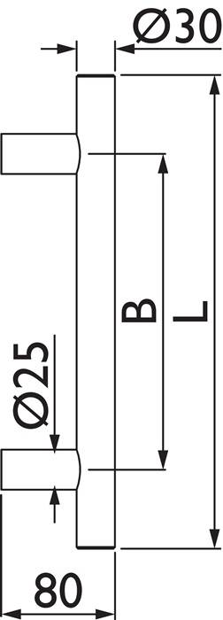 Stoßgriff NW-600-1 VA Farb-Nr.60 A.300mm L.400mm B.30mm TECWERK