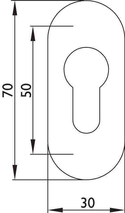 Ovalrosette NW-120/10-S VA 60 Schildst.15mm PZ ov.TECWERK