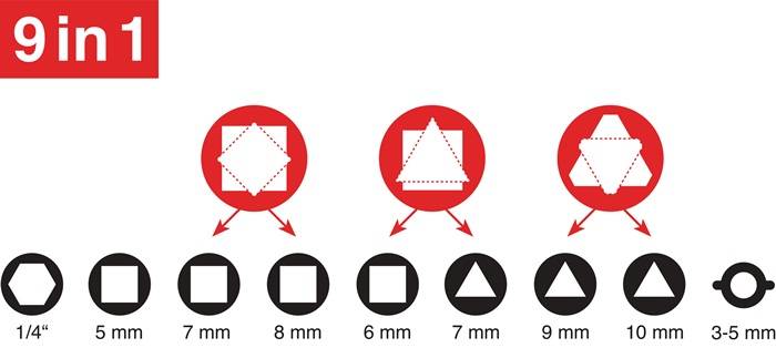 Schaltschrankschlüssel 9 Funktionen integr.Flaschenöffner TECWERK
