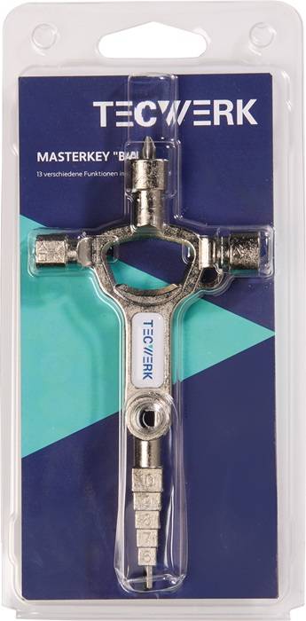 Bau-Schaltschrankschlüssel 13 Funktionen integr.Flaschenöffner TECWERK