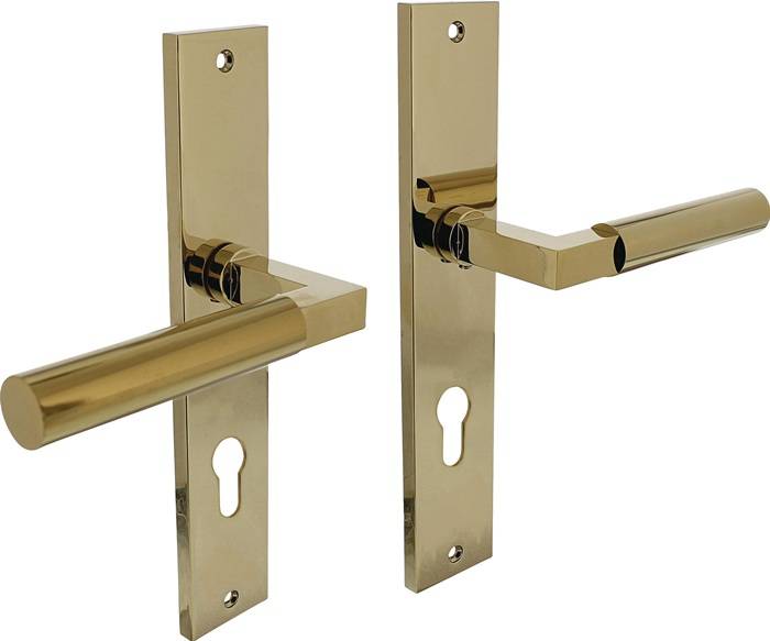 Langschildschildgarnitur Baustil Alu.F3 MS PZ 72mm DIN L/R INTERSTEEL