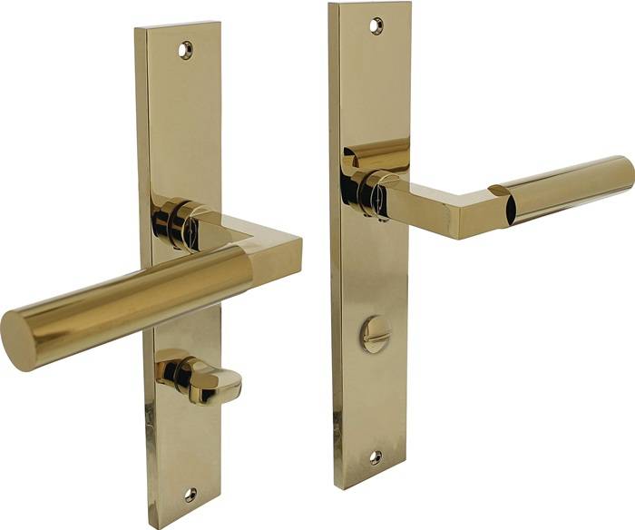 Langschildschildgarnitur Baustil Alu.F3 MS WC 72mm DIN L/R INTERSTEEL