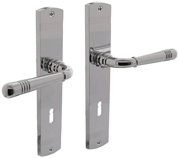 Langschildschildgarnitur Helena Zamak Verchromt BB 72mm DIN L/R INTERSTEEL