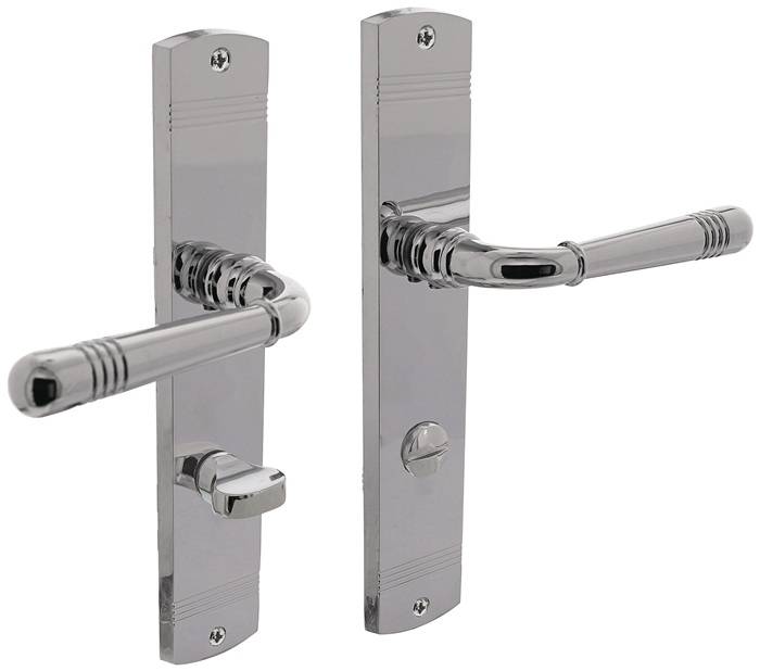 Langschildschildgarnitur Helena Zamak Verchromt WC 72mm DIN L/R INTERSTEEL