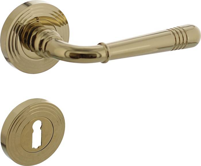 Rosetten-Drückergarnitur Helena Zamak F3 MS rd.BB