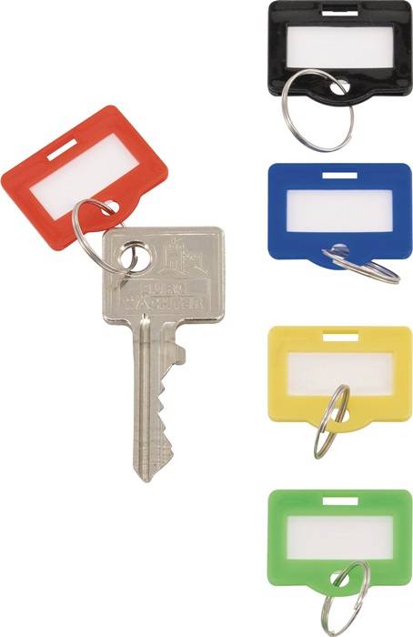 Schlüsselanhänger farbig sortiert Ku.m.Schlüsselring 100St./Bt.BURG-WÄCHTER