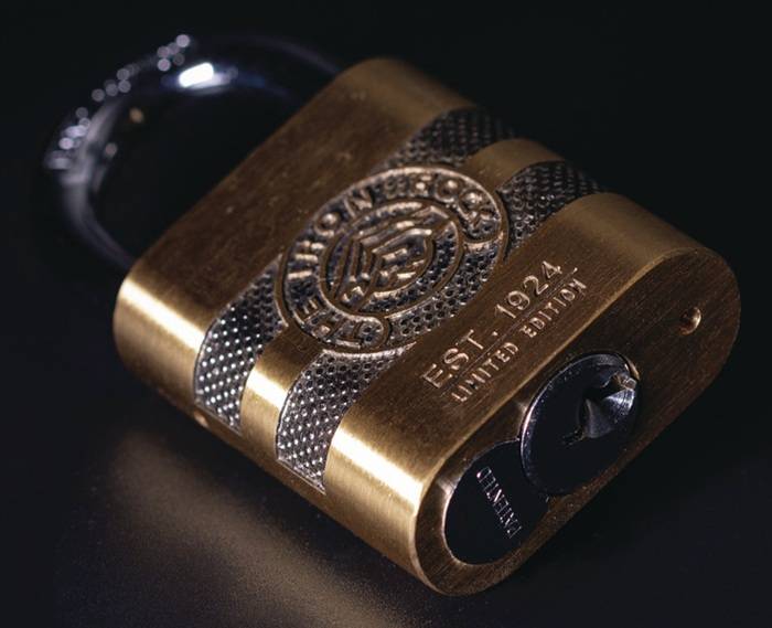 Zylindervorhangschloss 83/45 IRON ROCK vs.Schlosskörper-B.46mm MS versch.-schl.