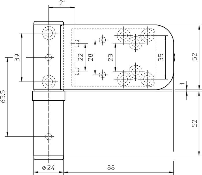 Haustürband Siku 3D K 3030 STA weiß 120kg Stiftsicherung:ja
