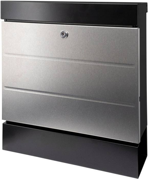 Briefkastenset NewYork 6850 B+S H.405mm B.364mm T.110mm schwarz/Edelstahl VA
