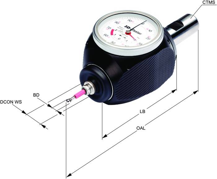 Kantentaster ISO EFM-3D.R2.112 Gesamt-L. 163mm mechanisch universal PRAMET