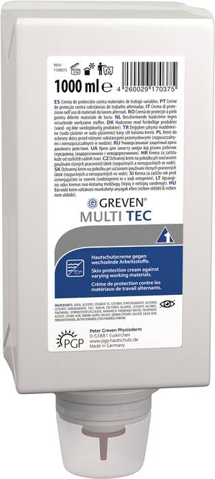Hautschutzlotion GREVEN® MULTI TEC 13042-047 Inhalt 1 l Ausführung parfümiert Gebinde Varioflasche geeignet für Spender