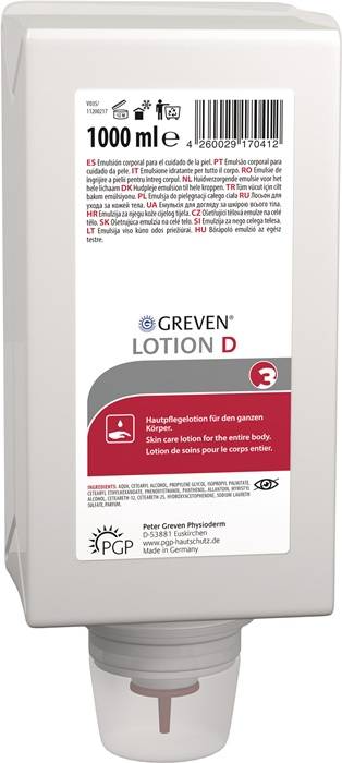 GREVEN® LOTION D 12905-054 Inhalt 1 l Ausführung parfümiert Gebinde Varioflasche geeignet für Spender VARIOMAT ECO