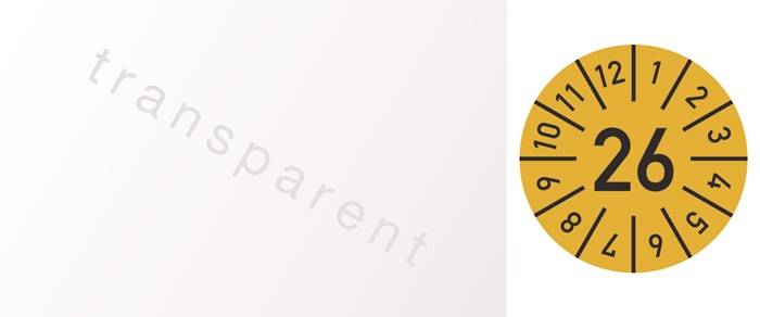 Einjahreskabelprüfplakette B25xL60mm J.2026 m.Monaten Folie Btl.a 100 St.