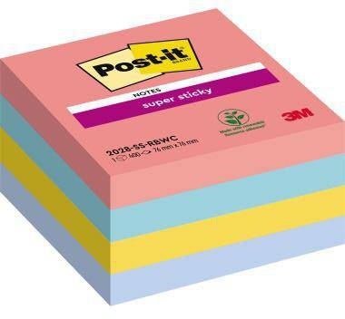 Post-it Super Sticky Würfel Rainbow Collection f.sor. 440Bl.