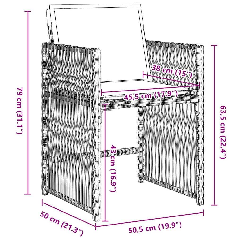 vidaXL Garten Essgruppe 5 pcs Hellgrau Poly-Rattan