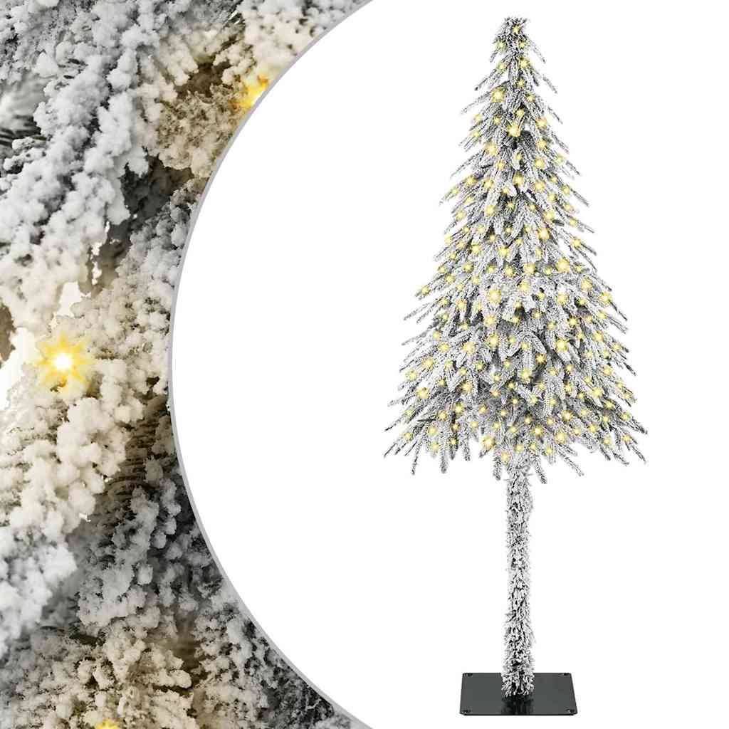 vidaXL Weihnachtsbaum mit 300 LEDs Weiß 210 cm PE und Stahl